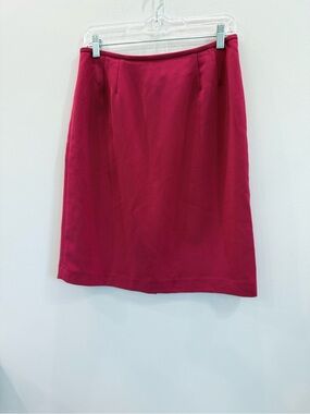 Vintage 90s Le Suit Crimson Pink Minimalist Pencil Skirt Size 8P